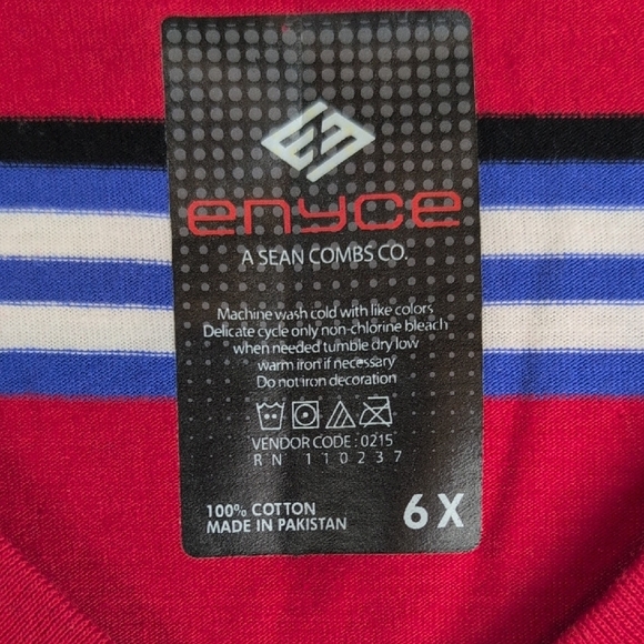 Enyce Red and Blue Striped Short Sleeve Tee - Picture 2 of 6